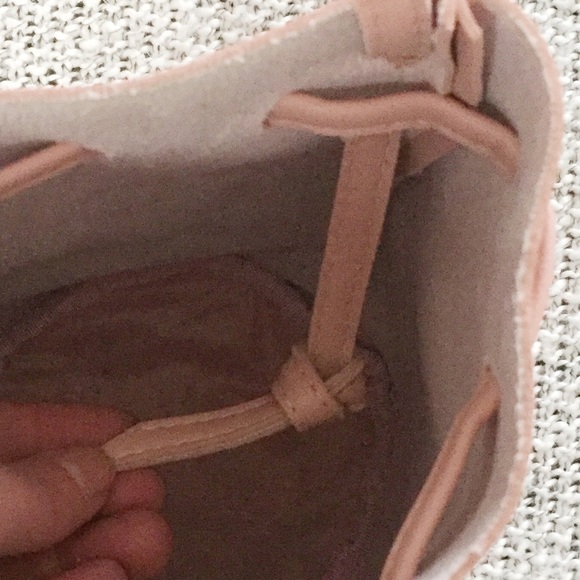 Boho Pink Drawstring Bucket Bag Crossbody Purse - Picture 8 of 8